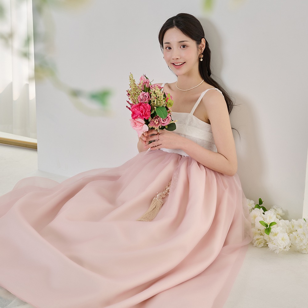 피어나 여밈 한복 드레스 [핑크]